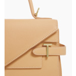 Sac à main double rabat moyen modèle Emilie en cuir grainé