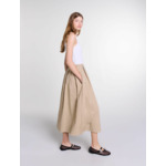 Jupe longue cloutée en coton