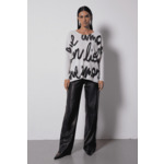 Pull poncho imprimé cachemire Amour ECRU