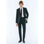 Costume ajusté en toile de laine unie