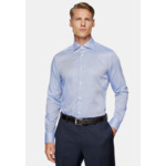 Chemise à Micromotif en Coton Slim Fit