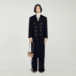 Manteau long à col en velours