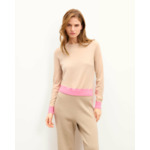 Pull Col Rond Bords Contrastés