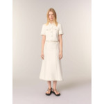 Jupe midi en maille à studs