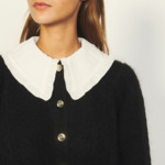 Cardigan avec col claudine amovible
