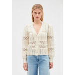 Cardigan maille ajourée écru