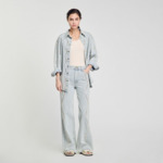 Jean à bandes strassées