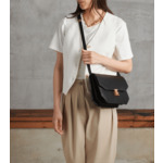 Sac bandoulière moyen modèle Rose en cuir lisse