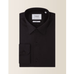 Chemise Contemporaine en popeline stretch noire