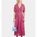 Robe Longue Plisse A Manches Courte Femme