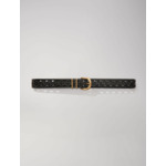 Ceinture en cuir détail fleurs