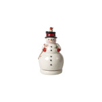 Nostalgic Melody bonhomme de neige rotatif, blanc, 9 x 9 x 17 cm