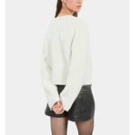 Cardigan En Alpaga Et Laine Écru Femme