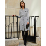 Robe Ava imprimée bi-colore en twill noir