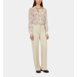 Pantalon Tailleur Écru En Lin Femme