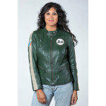 Blouson Cuir 24h Le Mans Femme Amanda vert
