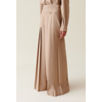 Pantalon plissé taille haute évasé