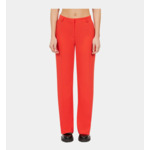 Pantalon Tailleur Rouge En Crêpe Femme