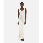 Robe Longue Écrue En Maille Femme