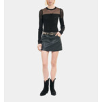 Pull En Maille Ajourée Noir Femme