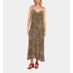 Robe Nuisette Longue En Soie Imprimé Léopard Femme