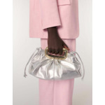 Clutch cuir métal et poignée métal