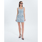 Robe courte en tweed bleue