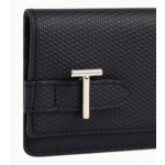 Porte cartes à rabat Emilie en cuir signature T