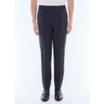 Pantalon élastiqué en flanelle de laine