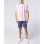 Chemise rose rayée en popeline de coton