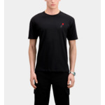 T-Shirt Noir Avec Broderie Fleur Homme