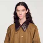Manteau col en cuir