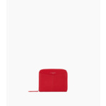 Porte monnaie zippé avec porte cartes amovible Charlotte en cuir lisse