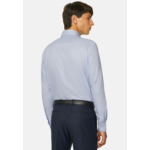 Chemise Pied-de-poule En Coton Bleu Regular Fit