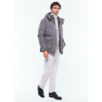 Doudoune à capuche en toile déperlante