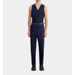 Pantalon De Costume Bleu Marine En Laine À Micro Motifs Homme