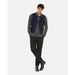 Gilet En Laine Mélangée Bleu Marine Homme