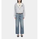 Sweatshirt Blazon À Capuche Gris Femme