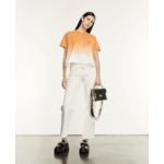 T-Shirt Avec Degrade Et Broderie Poitrine Et Print Dos Femme