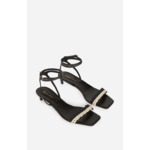 Sandales À Talon Tressées En Cuir D'Agneau