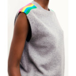 Pull Sans Manches Bandes Multicolores