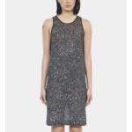 Robe Courte À Sequins En Maille Noire Femme