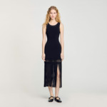 Robe en maille frangée