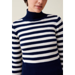 Pull marinière col montant