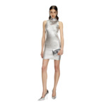 Robe courte en coton métallisé