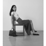 Sac à main double rabat moyen modèle Emilie en cuir signature T