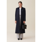 Manteau long coupe droite bleu