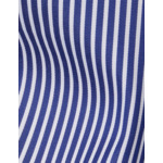 Chemise hillie avec gorge cachée et poignets mousquetaires en popeline rayée marine