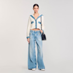 Cardigan à détails denim