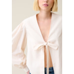 Blouse col V à nouer